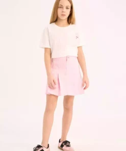 تی‌شرت کوتاه‌ی آستین‌کوتاه با یقه گرد و طرح چاپی پشت برای دختر بچه‌ها، اندازه بزرگ E0357A825SM برند Defacto - 920527414