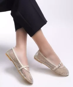 کفش زنانه اولدائر به سبک باله 0012720 طلایی برند Riccon - 922446581