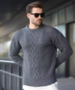 کلاه گردن بافت دار آنتراسیت مردانه کد E7425 برند Madmext - 986596073