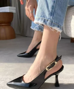 کفش پاشنه بلند زنانه - مشکی براق برند MODAADAM - 810078540