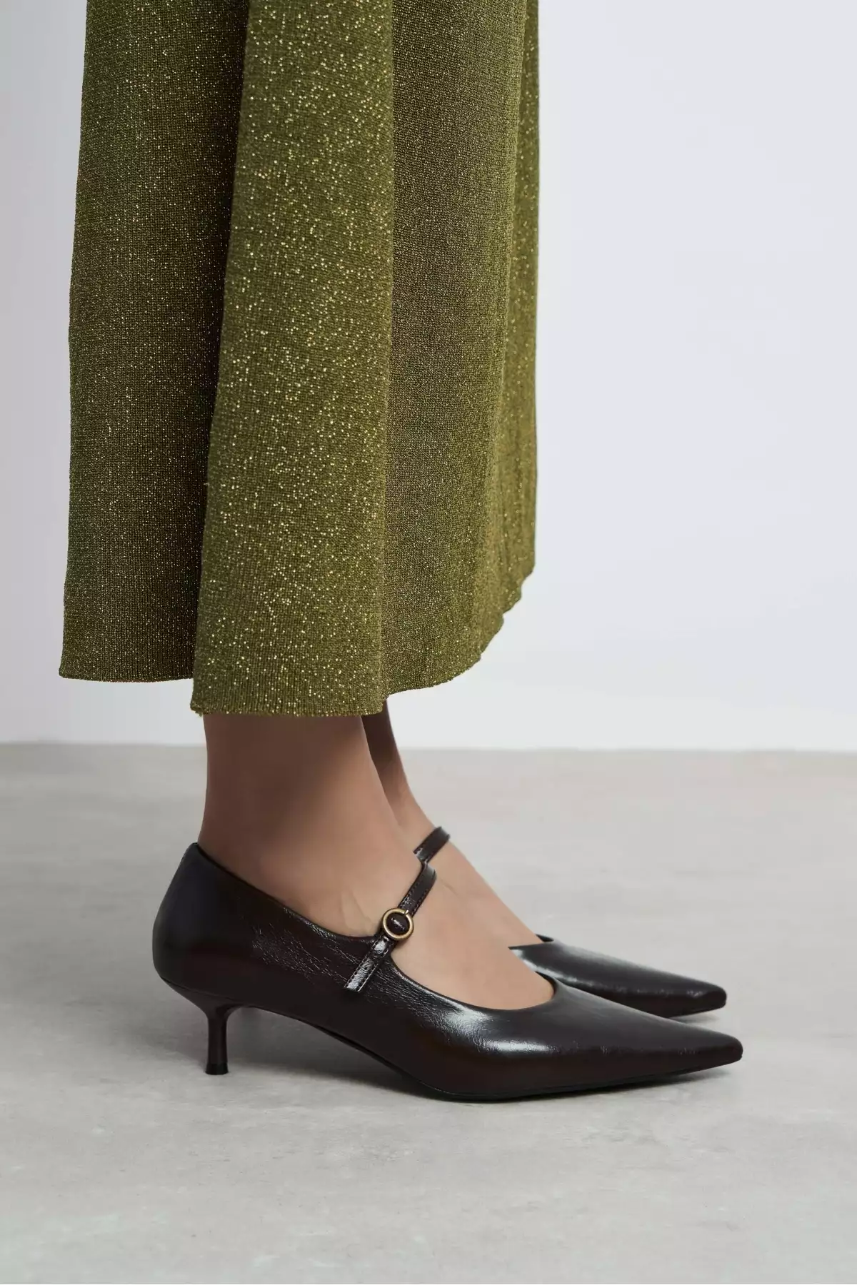 کفش زنانه با پاشنه نوک تیز و طرح روستیک کاهو راشل جادون برند NİŞANTAŞI SHOES - 1008817551