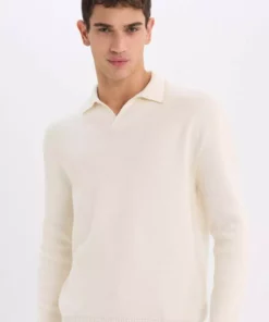 پلیور یقه پلیسه فیت استاندارد E5220AX24WN برند Defacto - 890368596