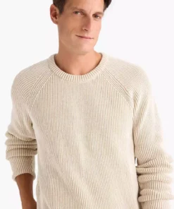 پلیور بافتنی یقه گرد فیت استاندارد E0992AX24WN برند Defacto - 883760364