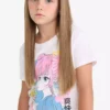 تی‌شرت کوتاه‌دست با یقه دوچرخه‌ای و طرح انیمه برای دختر بچه برند Defacto - 932320196