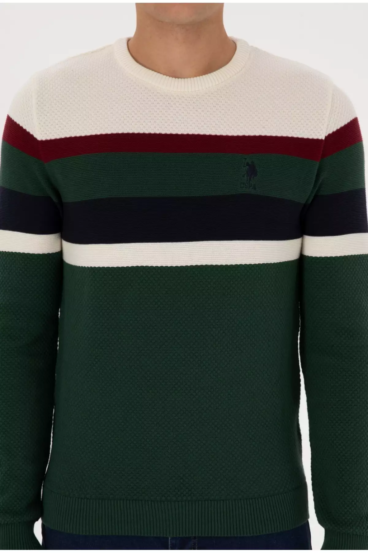 پلیور بافتدار رنگی ۱۰۰% پنبه از برند یو.اس. پولو_ASSOCIATION برند U.S. Polo Assn. - 1033320358