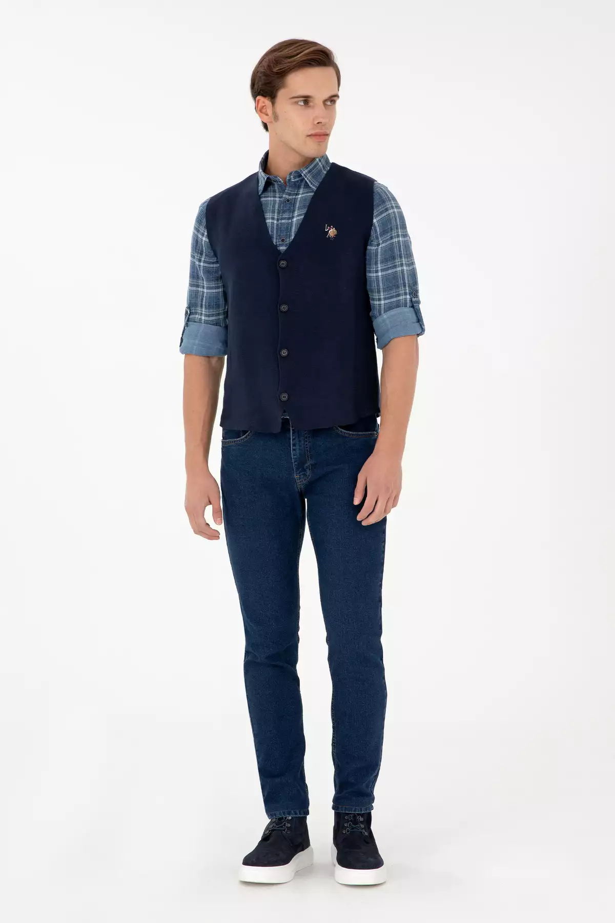 کاردیگان بافتنی آبی تیره مردانه 50292677-VR033 برند U.S. Polo Assn. - 866369370