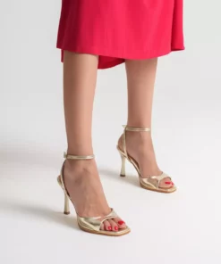 کفش پاشنه‌بلند کلاسیک روزمره راحت با بند طلایی دور مچ پا برای زنان برند Artgoo - 962545362