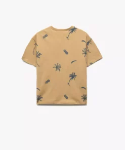 تی‌شرت پنبه‌ای یقه گرد کوتاه‌ آستین با طرح نخل برند Koton - 926565924