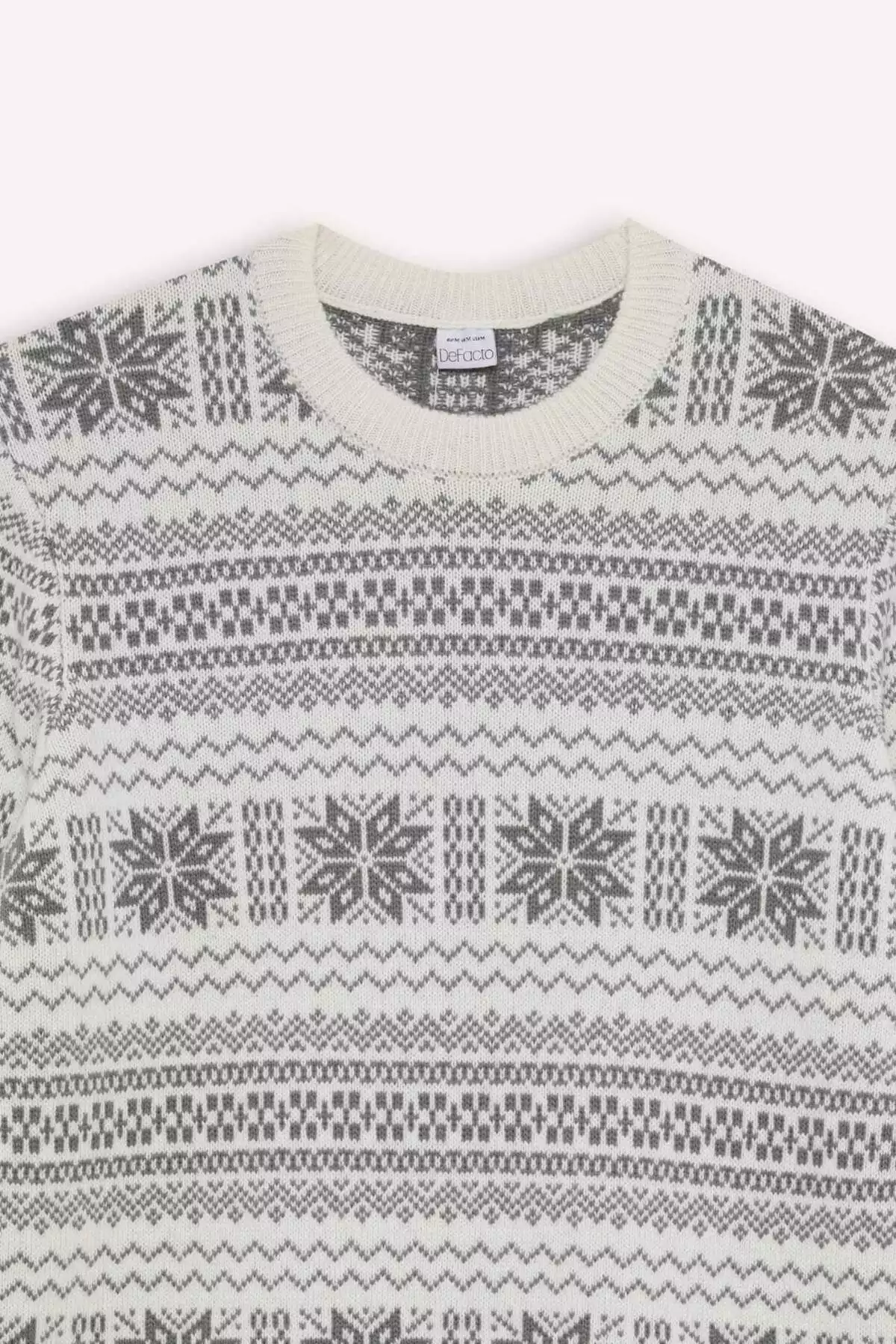 ژاکت بافتنی یقه دوچرخهای با تم سال نو مدل D6839AX24WN برند Defacto - 877979918