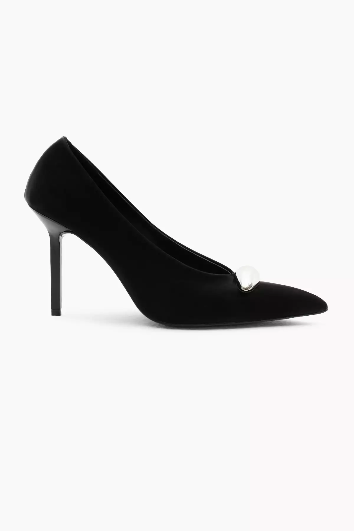 کفش پاشنه بلند زنانه با نوک تیز و جزئیات قفلی در قسمت جلو و کفی نئولیت سیاه برند Tonny Black - 868542832