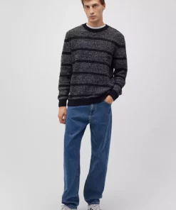 بلوز راه‌راه آبی تیره، فیت معمولی برند Mavi - 869800387