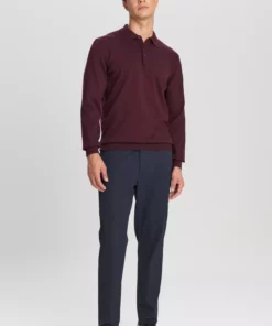 پولوشرت بافتنی یقه دار نرمال کمرنگ مردانه رنگ bordo (خرمایی) برند Altınyıldız Classics - 987680655