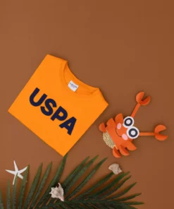 تیشرت یقه گرد ساده نارنجی برای پسر بچهها شماره 50279614-VR051 برند U.S. Polo Assn. - 829937669