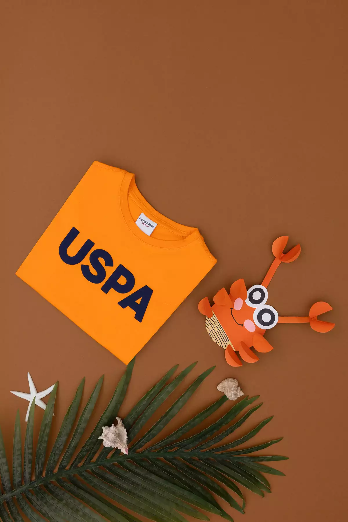 تیشرت یقه گرد ساده نارنجی برای پسر بچهها شماره 50279614-VR051 برند U.S. Polo Assn. - 829937669