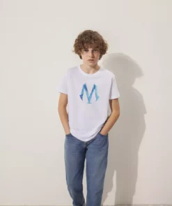 تیشرت سفید با طرح لوگو ممهور / برش معمولی 6610063-620 برند Mavi - 353732260