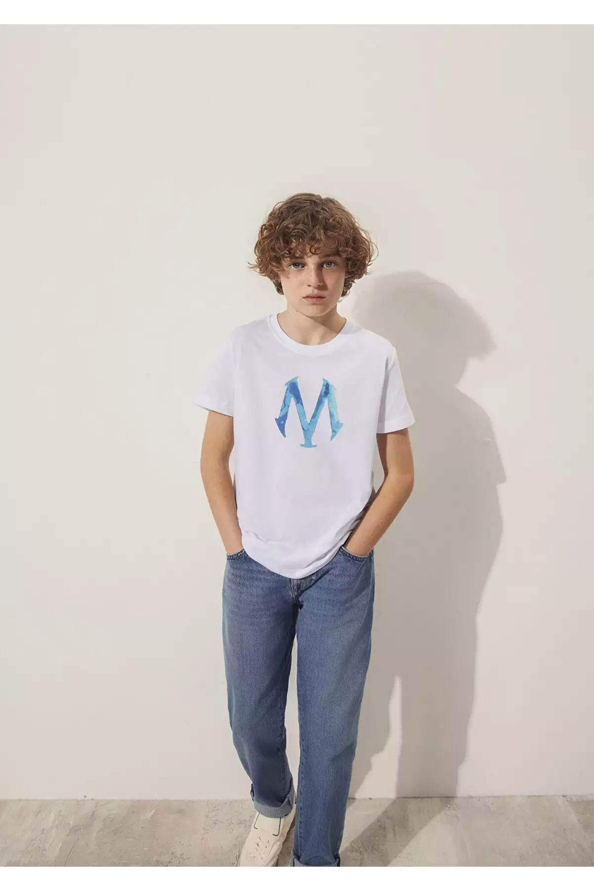 تیشرت سفید با طرح لوگو ممهور / برش معمولی 6610063-620 برند Mavi - 353732260