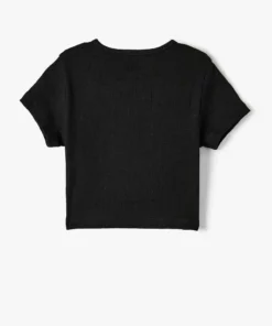 تی‌شرت کوتاه‌دست با یقه گرد و طرح دار، دارای برش و نوار دوزی برند Koton - 804882187