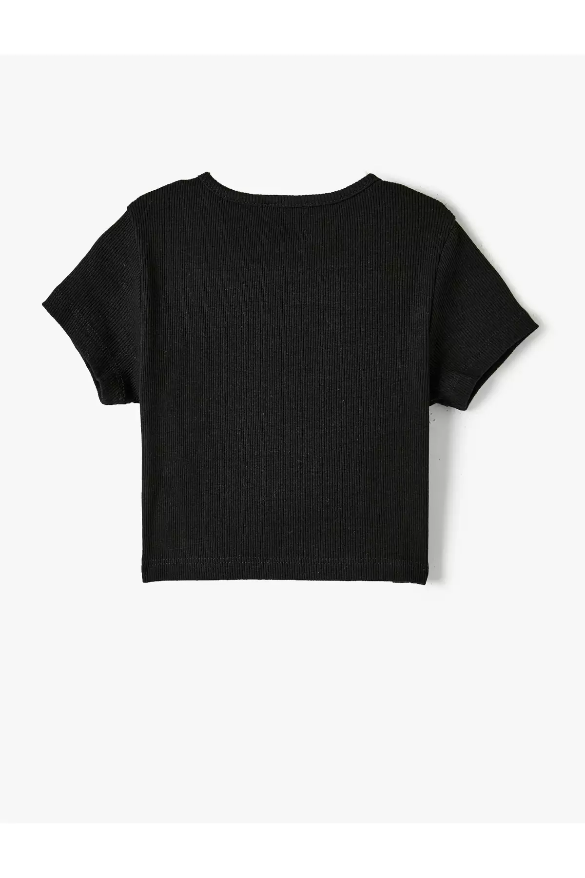 تیشرت کوتاهدست با یقه گرد و طرح دار، دارای برش و نوار دوزی برند Koton - 804882187