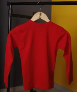 تی‌شرت پنبه‌ای گردن‌دار آستین‌بلند قرمز مخصوص کودکان برند nacar çarşı - 130073755