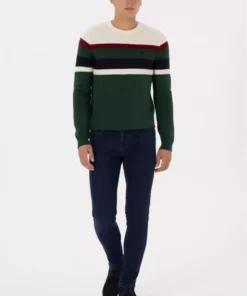 پلیور بافت‌دار رنگی ۱۰۰% پنبه از برند یو.اس. پولو_ASSOCIATION برند U.S. Polo Assn. - 1033320358