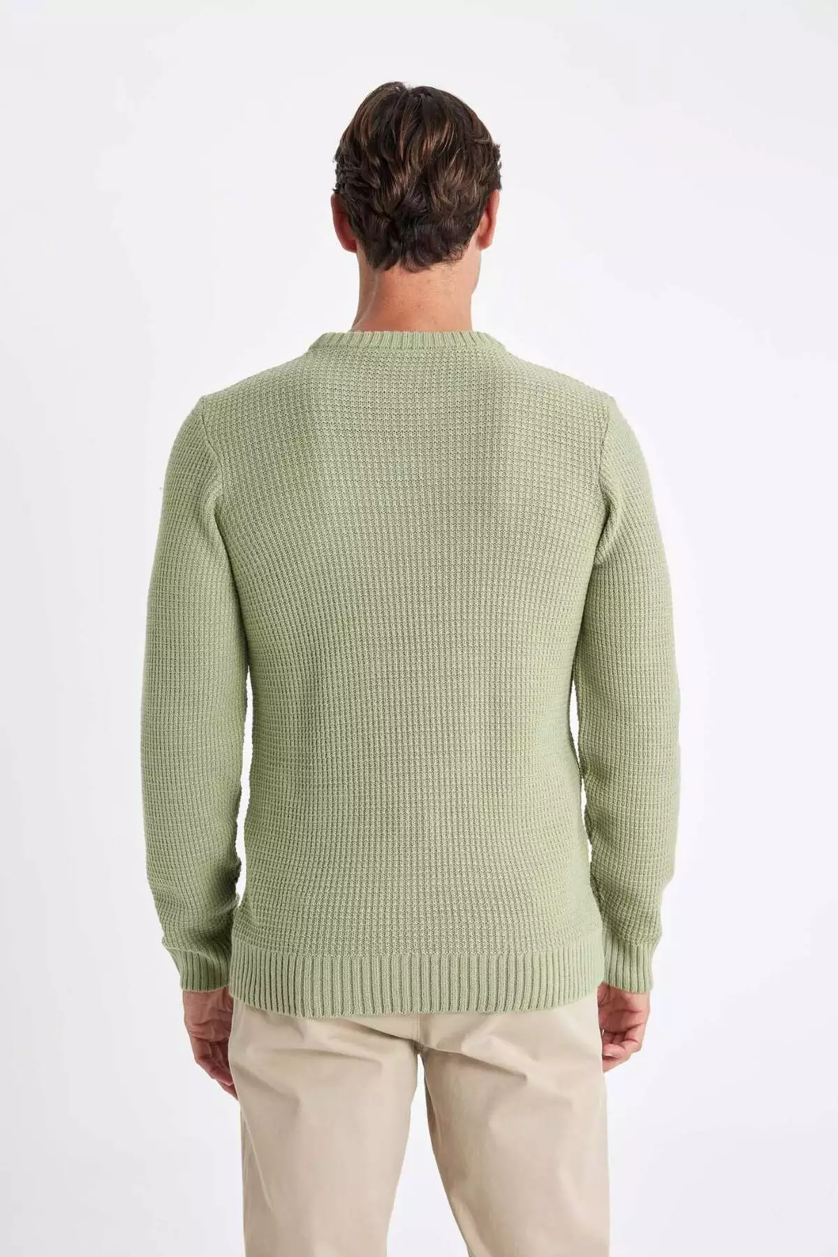 ژاکت بافت ساده نرمال کمرنگ یقه گرد مدل N9902AZ23WN برند Defacto - 747478976