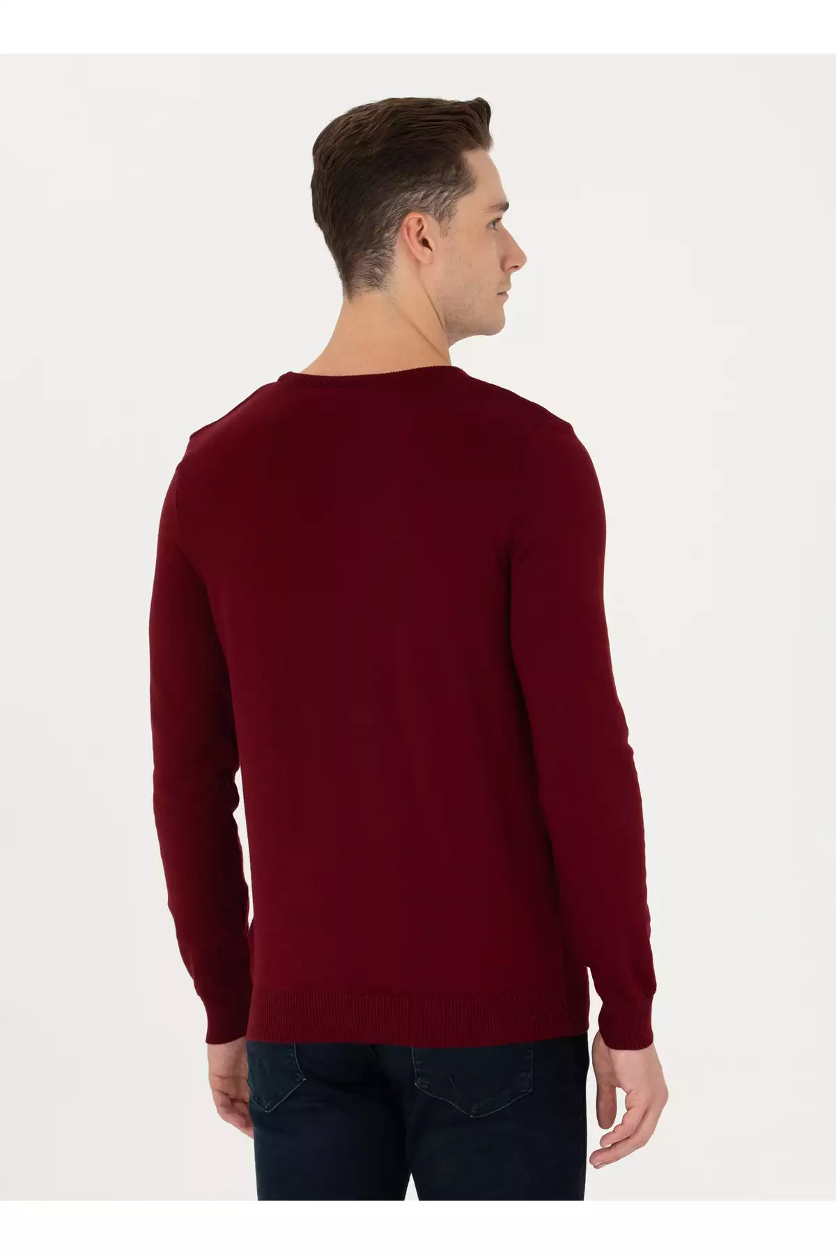 پولوی آمریکایی اسن. تیشرت یقه گرد فیت باریک مردانه رنگ قرمز تیره مدل TD01-BSK23 برند U.S. Polo Assn. - 756564762