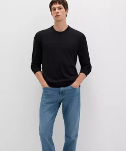 ژاکت پشمی سیاه گردن گرد با اندازه معمولی 0710384-900 برند Mavi - 996629884