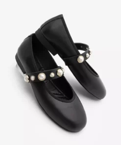 کفش باله زنانه بنددار وسما مشکی برند Marjin - 899931994