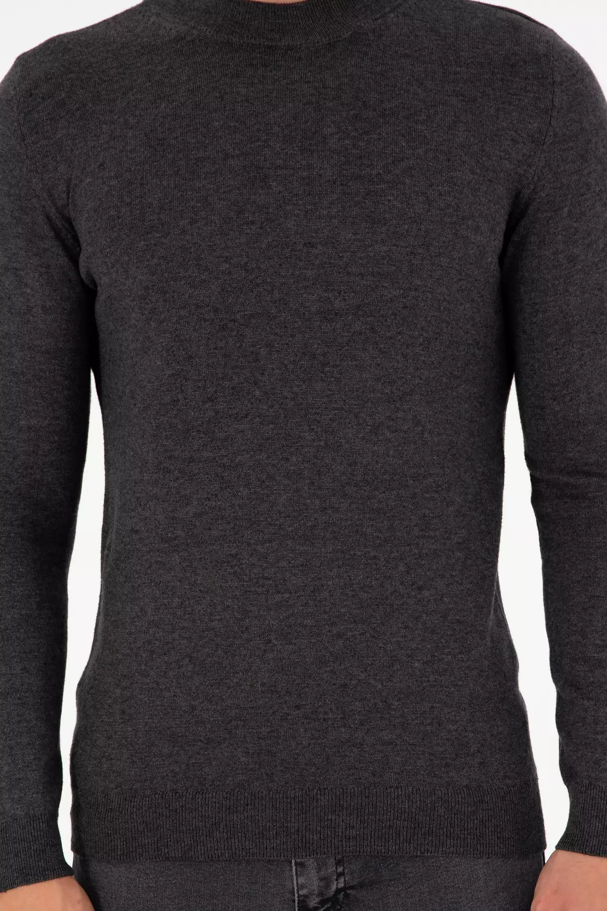 ژاکت بافتنی مردانه فیت اسلیم یقه نیمه بالای ماهی آنترسیت ملانژ مدل 50298201-VR081 برند U.S. Polo Assn. - 869199528