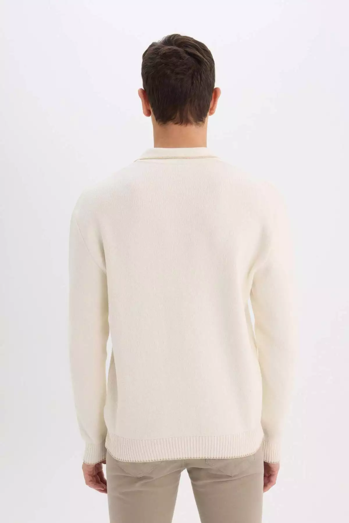 پلیور یقه پلیسه فیت استاندارد E5220AX24WN برند Defacto - 890368596