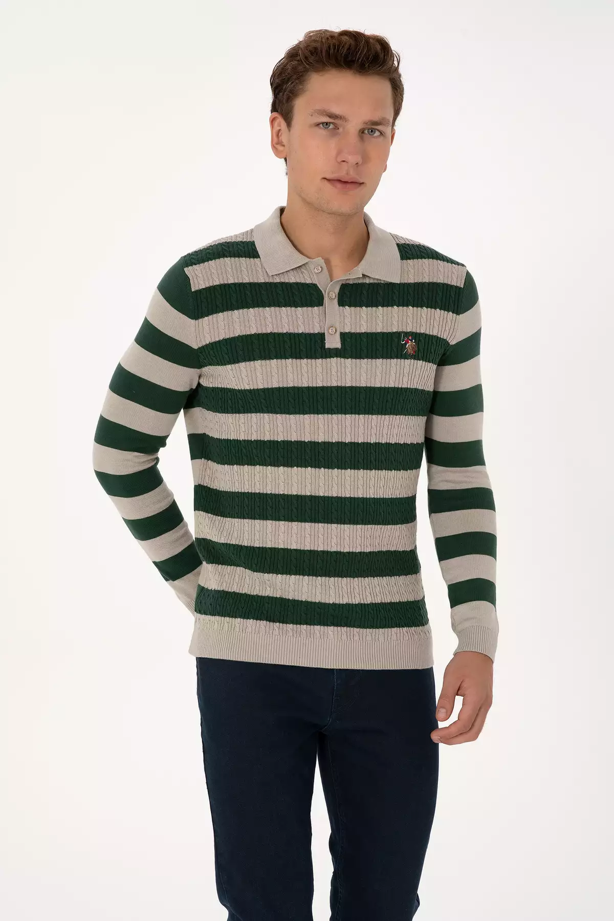 کاپشن مردانه ملانژ سنگی 50308354-VR225 برند U.S. Polo Assn. - 1035390226