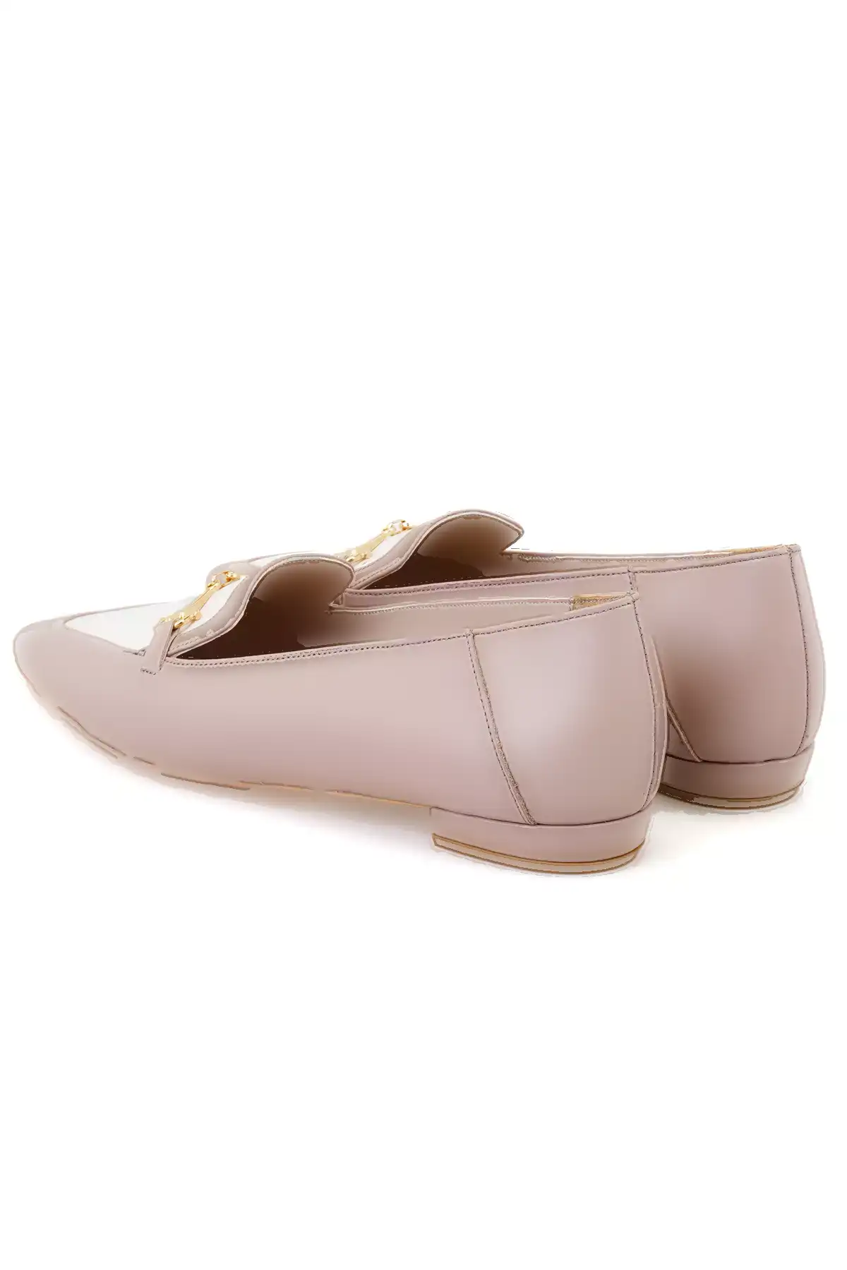 کفش لوفر زنانه با بند لوازم جانبی چرم رنگ بژ برند Desa - 770777606