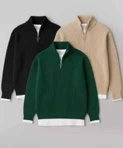 پولوشirt مردانه سه تکه با زیپ نیمه و بافت دندانهای برند Gameyal - 992305310