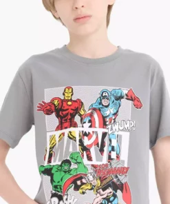 تیشرت کوتاه آستین مردانه مارول کامیکس با یقه گرد مدل E3090A825SM برند Defacto - 930996508