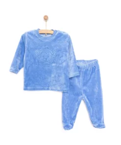 تیشرت و شلوارک پسرانه مخملی نوزاد هلو بیبی برند ebebek Hello Baby - 919995352