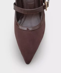کفش زنانه پاشنه متوسط باریک با بند از جنس سوئید مصنوعی، مدل سوزان سیوری برونلو برند Capone Outfitters - 987999998