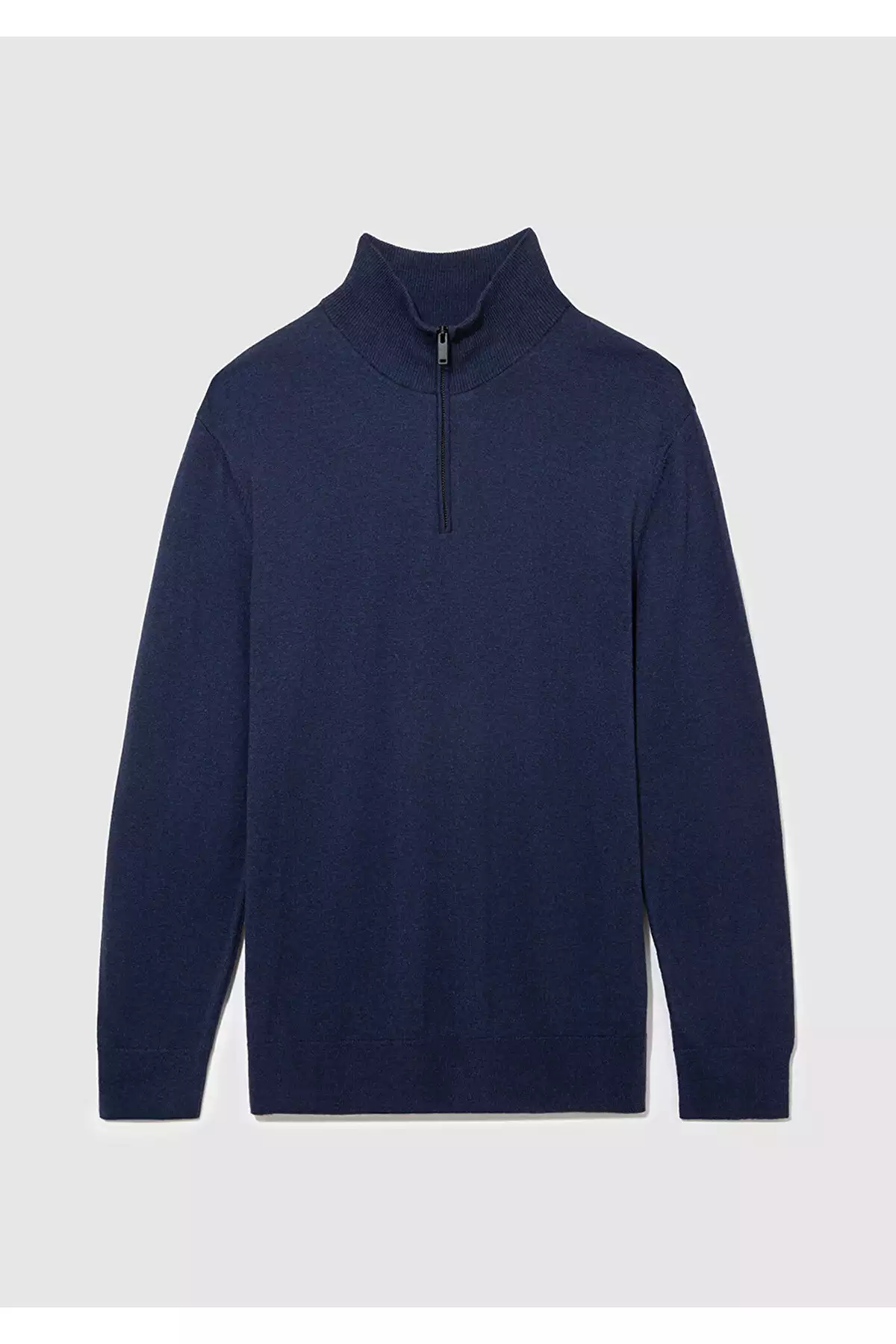 ژاکت ناهار آبی نیمه زیپ با ترکیب کشمیر و برش معمولی برند Mavi - 861164632