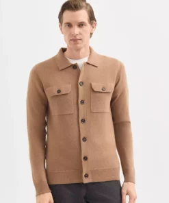 ژاکت بافت مردانه معمولی - رنگ شتری برند Karaca - 885514096