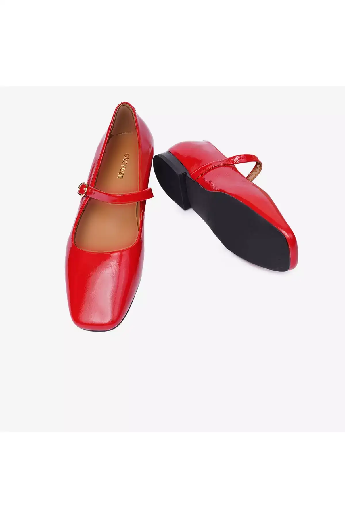 کفش زنانه راحتی قرمز لاک دار از چرم طبیعی 4Y2WA59104 برند Greyder - 838713082