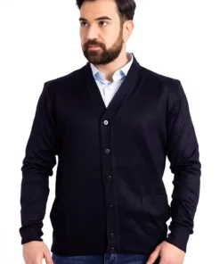 کاپشن پشمی دکمهدار بافتنی برای مردان میانسال و بالاتر 5100 برند Mutlu City - 342787534