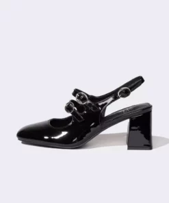 سندل پاشنه‌دار با زیره بلند از جنس چرم مصنوعی زنانه مدل E2511AX25SM برند Defacto - 1039030984