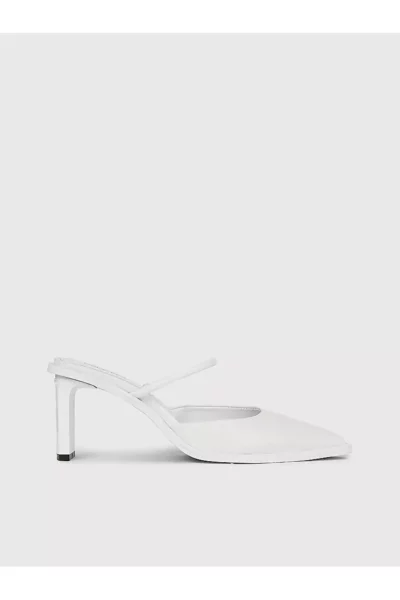 کفش کلاسیک پاشنه‌دار سفید با کفی صاف و طراحی مارک مخصوص خانم‌ها برند Calvin Klein - 830863601