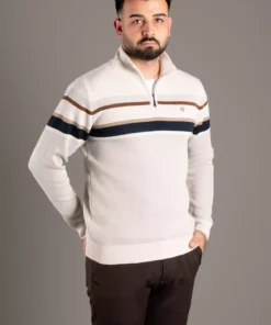 ژاکت بافتنی مردانه کمرکش با طرح زیبا برند ZEKİ ÖZER - 990439294