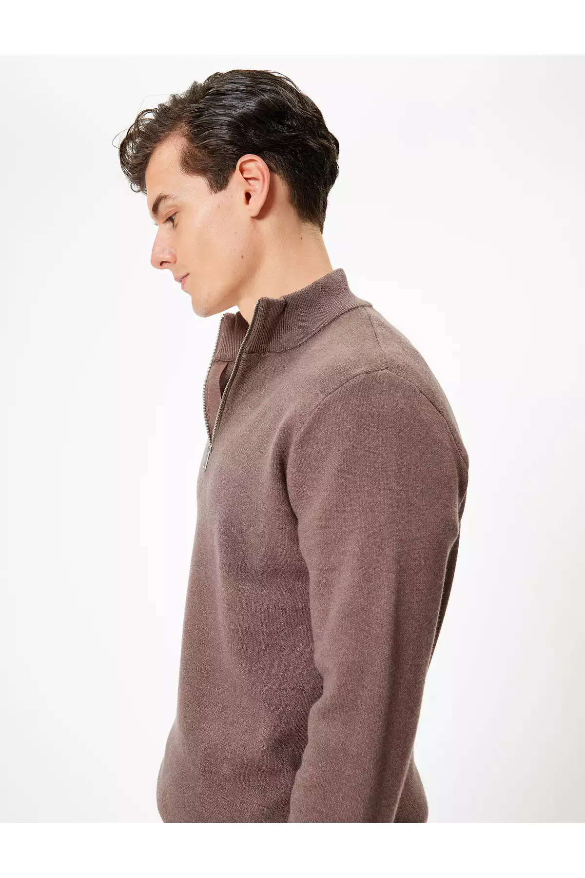 تریکو کاک یقه نیم زیپ ساده آستین بلند برند Koton - 881050997