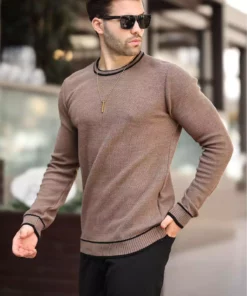 ژاکت بلند با یقه دوچرخهای و جزئیات نوار Vizon 7245 برند Madmext - 846376450