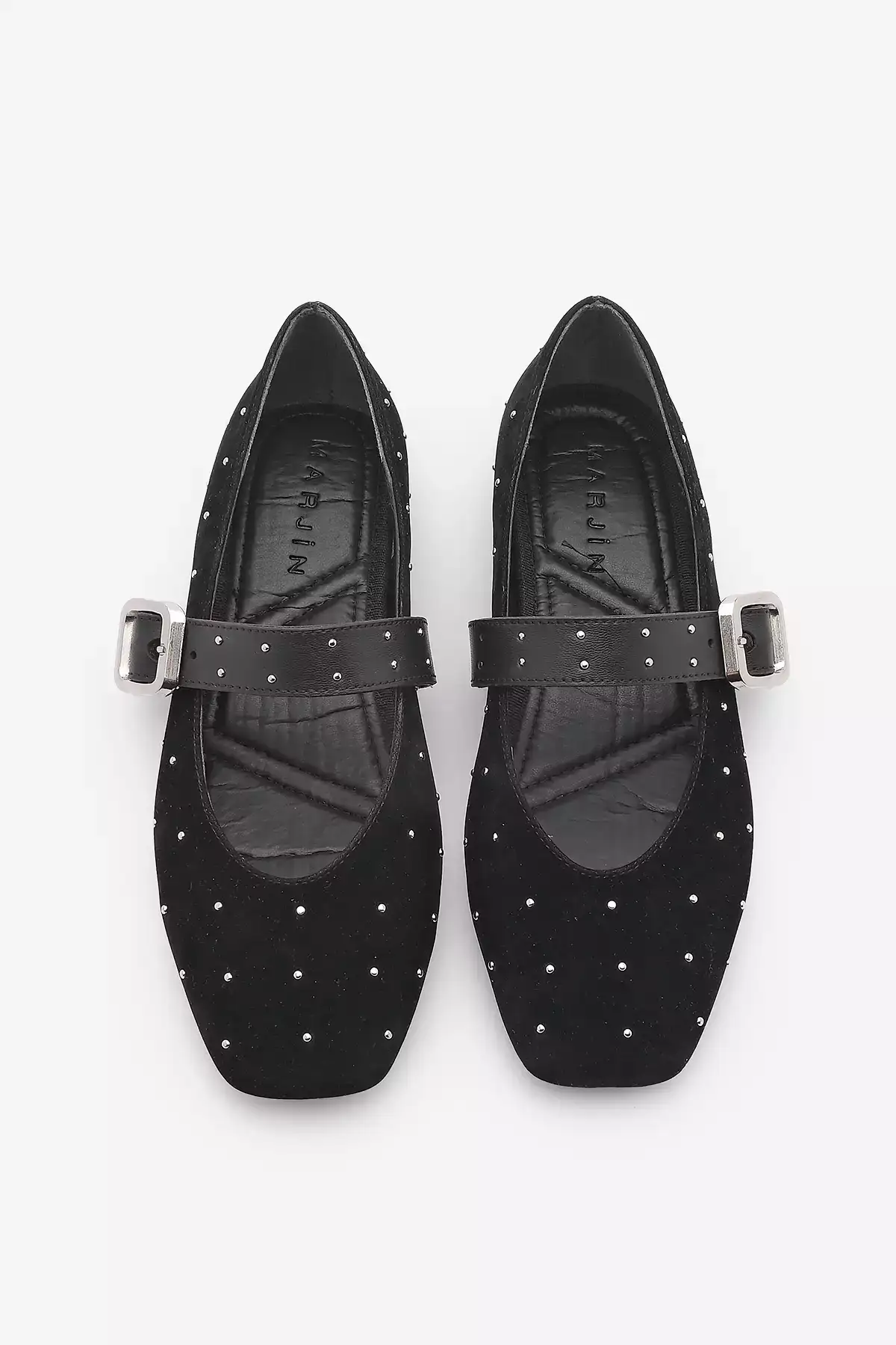 بافت کمر باریک زنانه با قفل و نوک گرد مدل زیبا ولونا، مشکی مخملی برند Marjin - 892052851