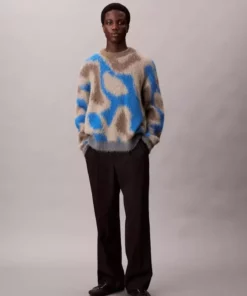 بلوز آستین کوتاه بافت آلباکا LS PATTERN برند Calvin Klein - 995705005