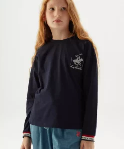 تی‌شرت دخترانه آبی تیره BG Store 23FW0BHG510 برند Beverly Hills Polo Club - 824684514