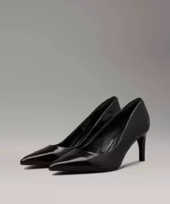 کفش کلاسیک پاشنه‌بلند مشکی با نوک尖 و کفی چرمی برای زنان مدل HW0HW02446-BEH برند Calvin Klein - 883362440