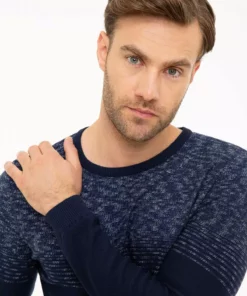 پلیور مردانه آبی تیره با فرم اسلیم فیت مدل G021GL0TK.000.875994 برند Pierre Cardin - 32277505